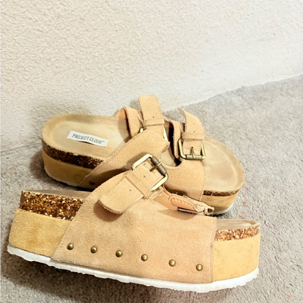 Project Cloud Tan Platform Sandals - image 1